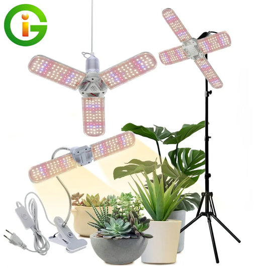 24W 36W 48W Foldable LED Grow Light Full Spectrum E27 Plant Growing Light Phytolamp Bulb For Indoor Plants Flower Seedling