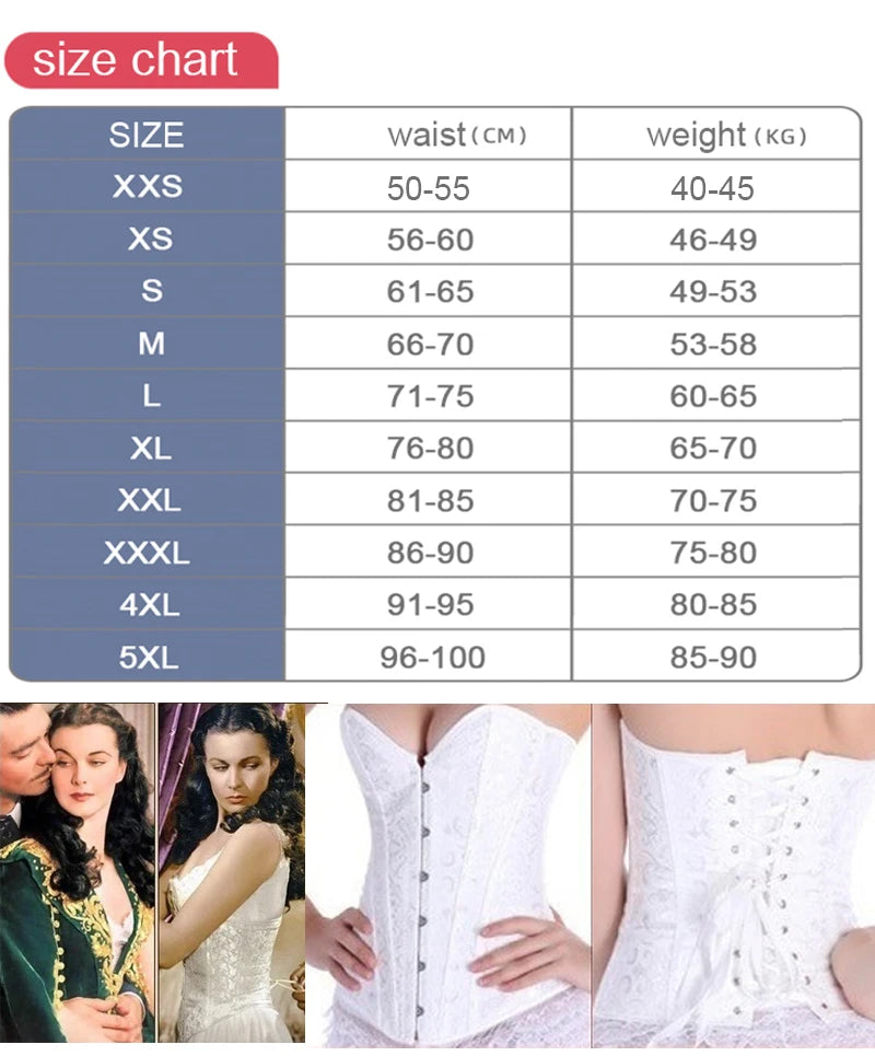 6XL Sexy Corselet Slimming Waist Cincher Women Dress Strap Underbust Corset Bustier Gothic Waist Trainer XXS Body Shaper Girdles