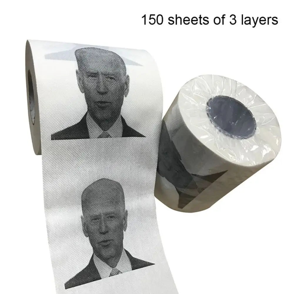 1roll Joe Biden Pattern Toilet Paper Roll Novelty Gift Bathroom Paper Towel FunnyHome Paper 150 Sheets