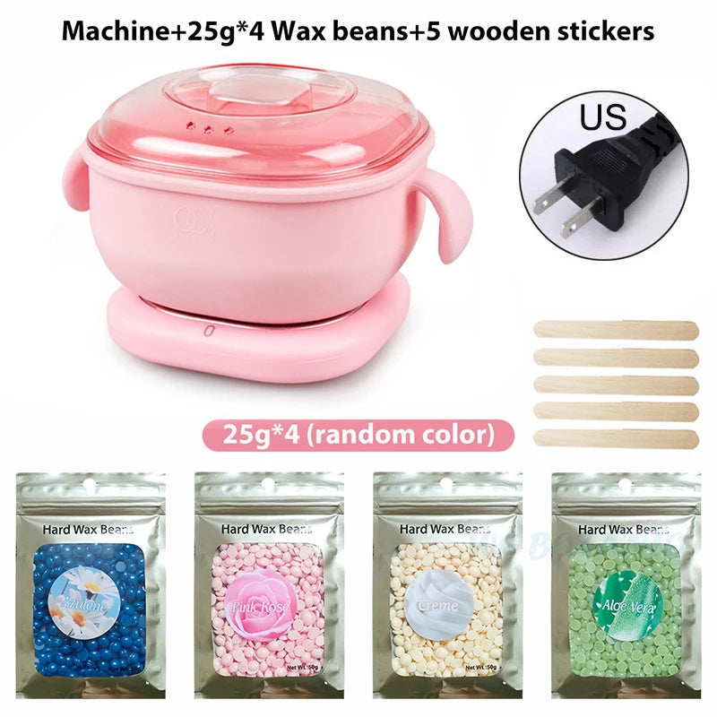 400ML Wax Heater Hair Removal Machine Portable Silicone Wax Warmer SPA Body Epilator Paraffin Waxing Melt Pot Wax Bean Kits