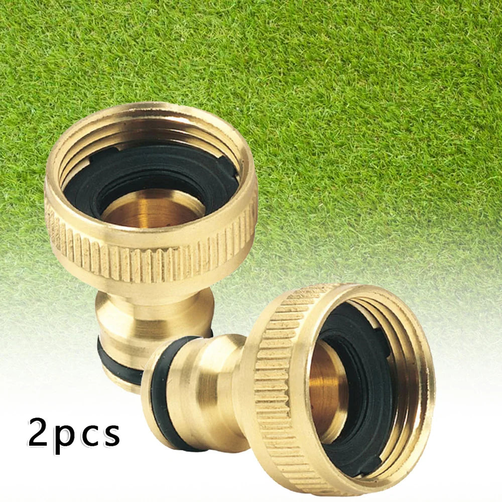 2Pcs 3/4" To 1/2" Thread Connector Faucet Hose Tap Water Adapter Quick Connector Water Pipe Fittings Home Replacement Accessory