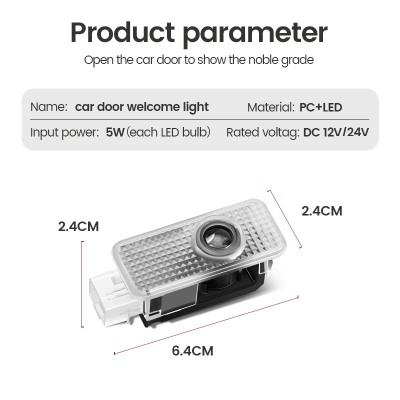 Car Door Welcome Light Led HD Projector Lamp For Audi SLINE QUTTRO RS Q3 Q7 S3 S4 S5 S6 S8 A3 A4 B8 8P 8V A6 C7 A5 Q5 B7 B6 B9