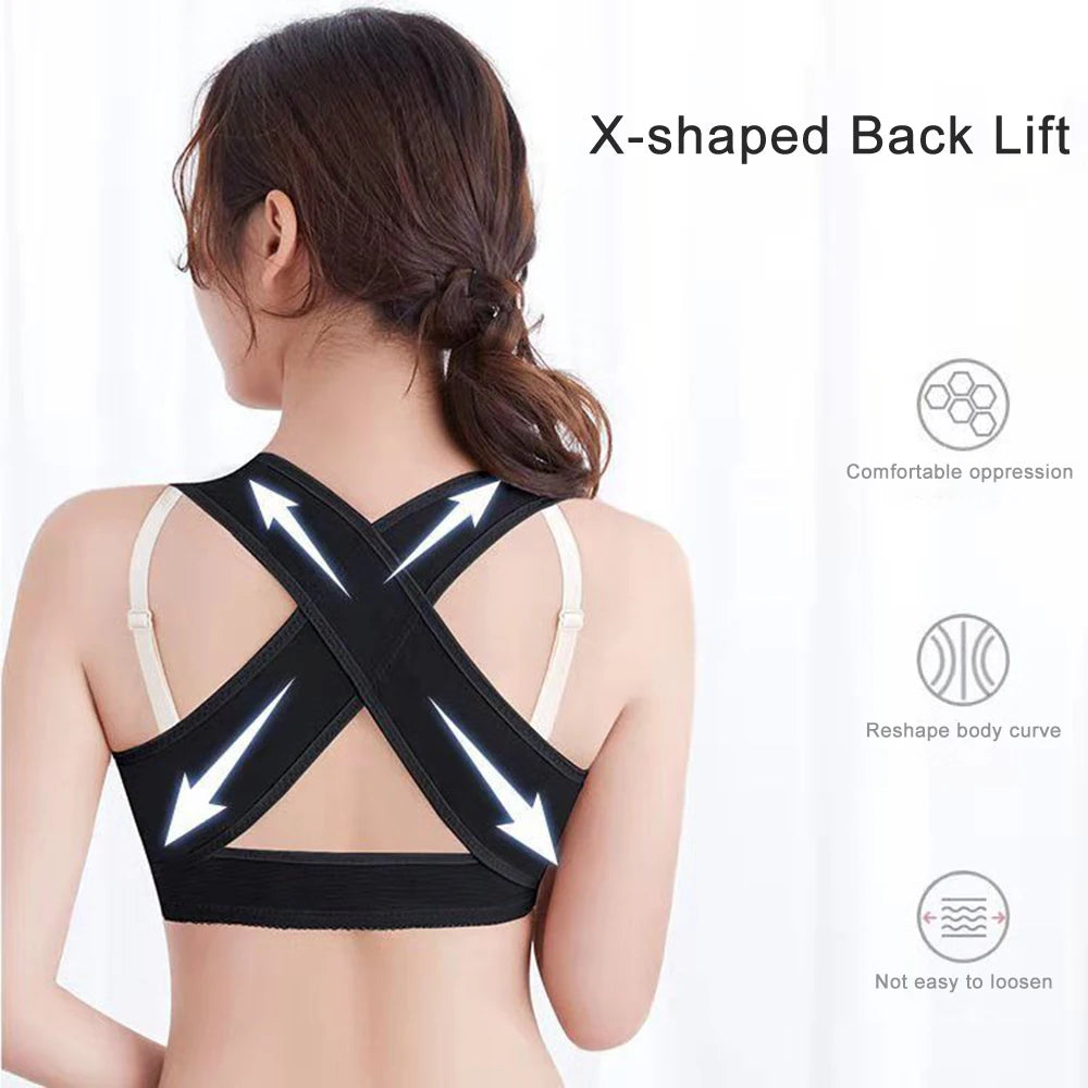 2023 Women Back Posture Corrector Shoulder Support Brace Belt Anti Hunchback Spine Chest Bra Up Correction Health Care Orthotic