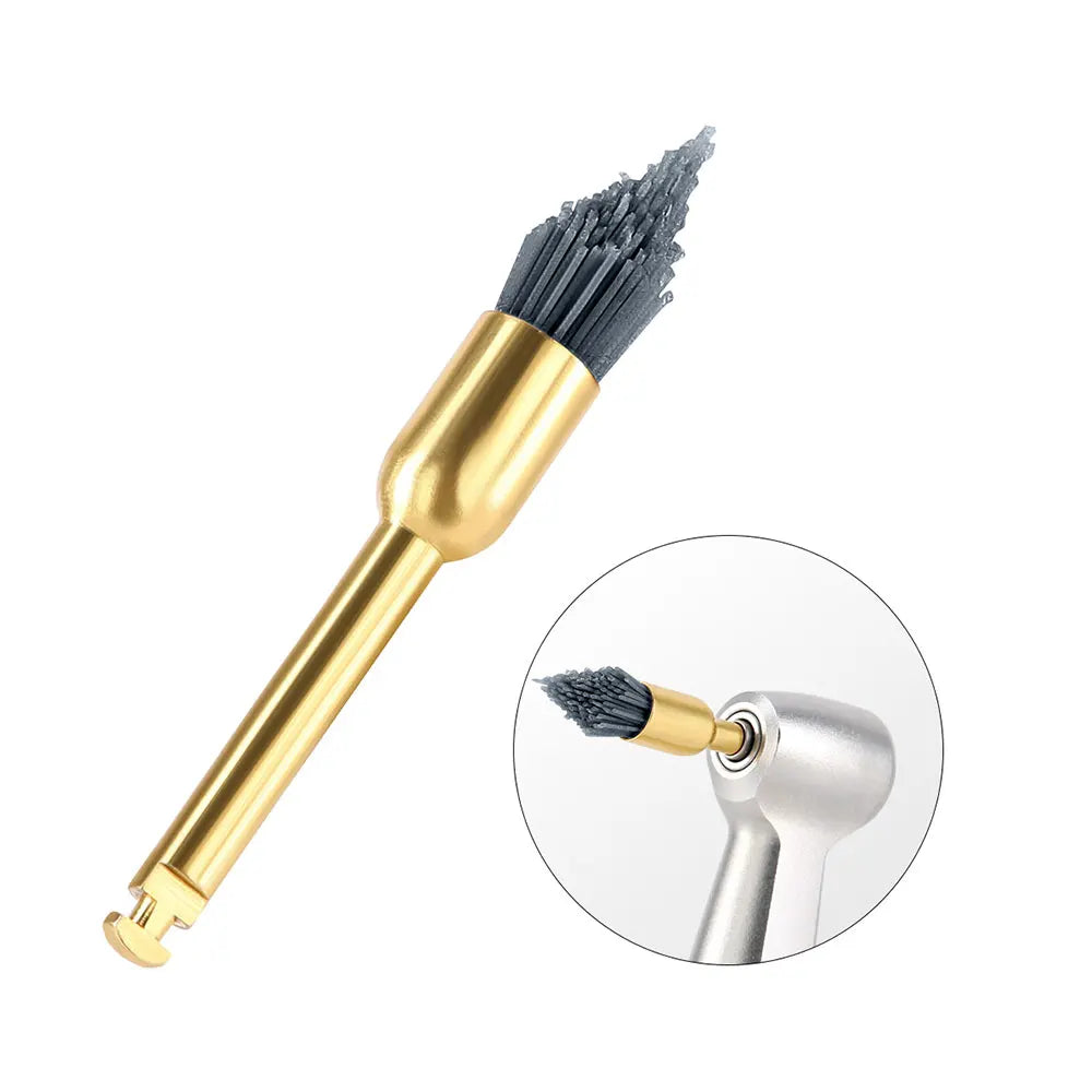 AZDENT 10pcs Dental Polishing Brush Aluminium Oxide/Silicon Carbide  Polishing Prophy Brushes For Contra Angle Handpiece