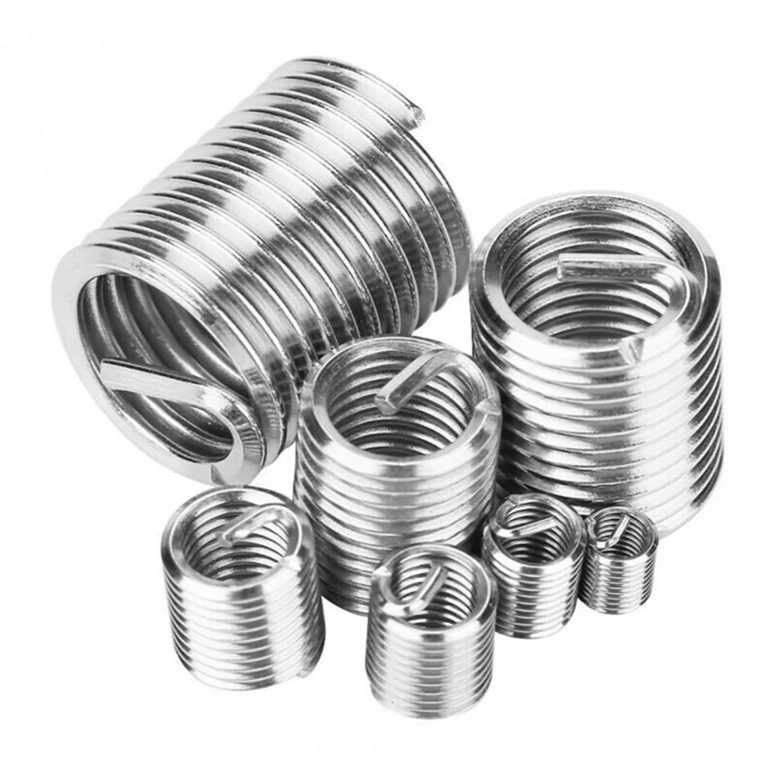 60Pcs Wire Thread Insert M3 M4 M5 M6 M8 M10 M12 Fastening Thread Insert Stainless Steel Spiral Wire Screw Sleeve Wear Repair Kit