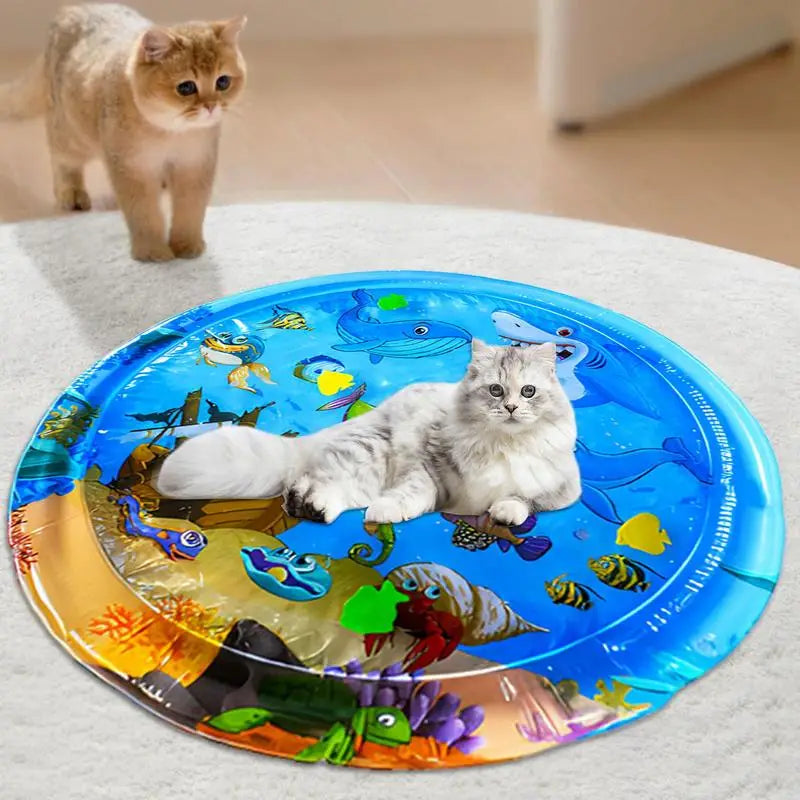 Cat Water Play Mat Sensing Play Mat For Pet Cat Cooling Effect Sensory Water Play Mat For Tile Grass Floor And Any Surfaces