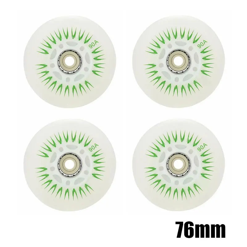 4PCS Flash Inline Skate Wheels 90A LED Lighting Skating Wheel Flash Wheels Sliding Roller Skating Shoes 80mm 76mm 72mm 68mm