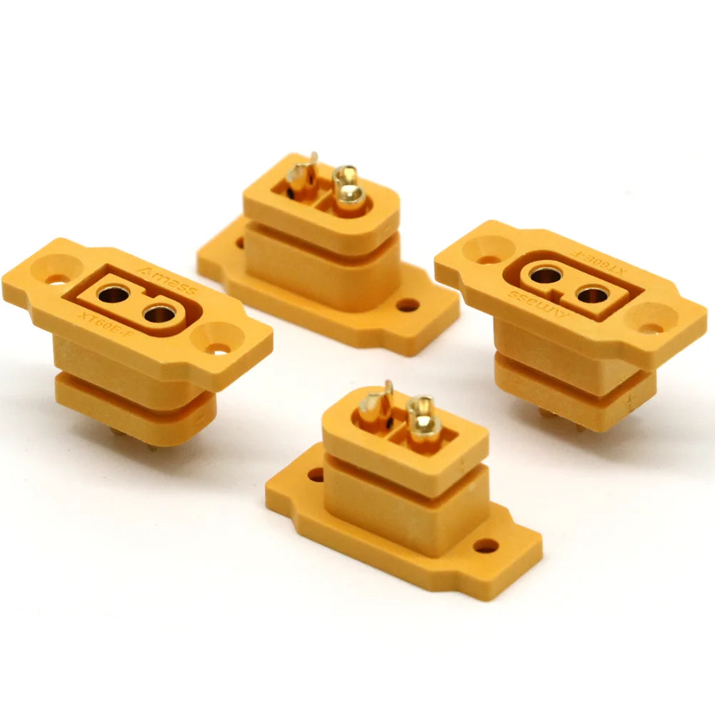 5pc Amass XT60E-F Female Plug Large Current Gold/Brass Ni Plated Connector Power Battery Connecting Adapter for RC Model