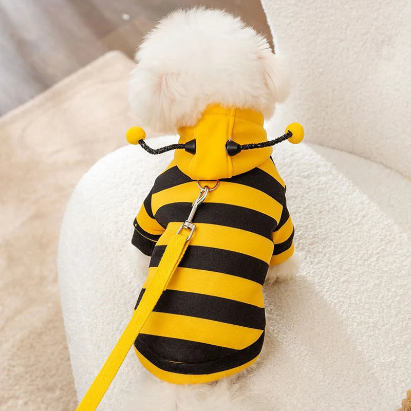 Bee Designer Dog Cat Cosplay Costume Funny Outfit Pet Hoodies Christmas Sweater Warm Coat for Small Dogs Cute Puppy Clothes