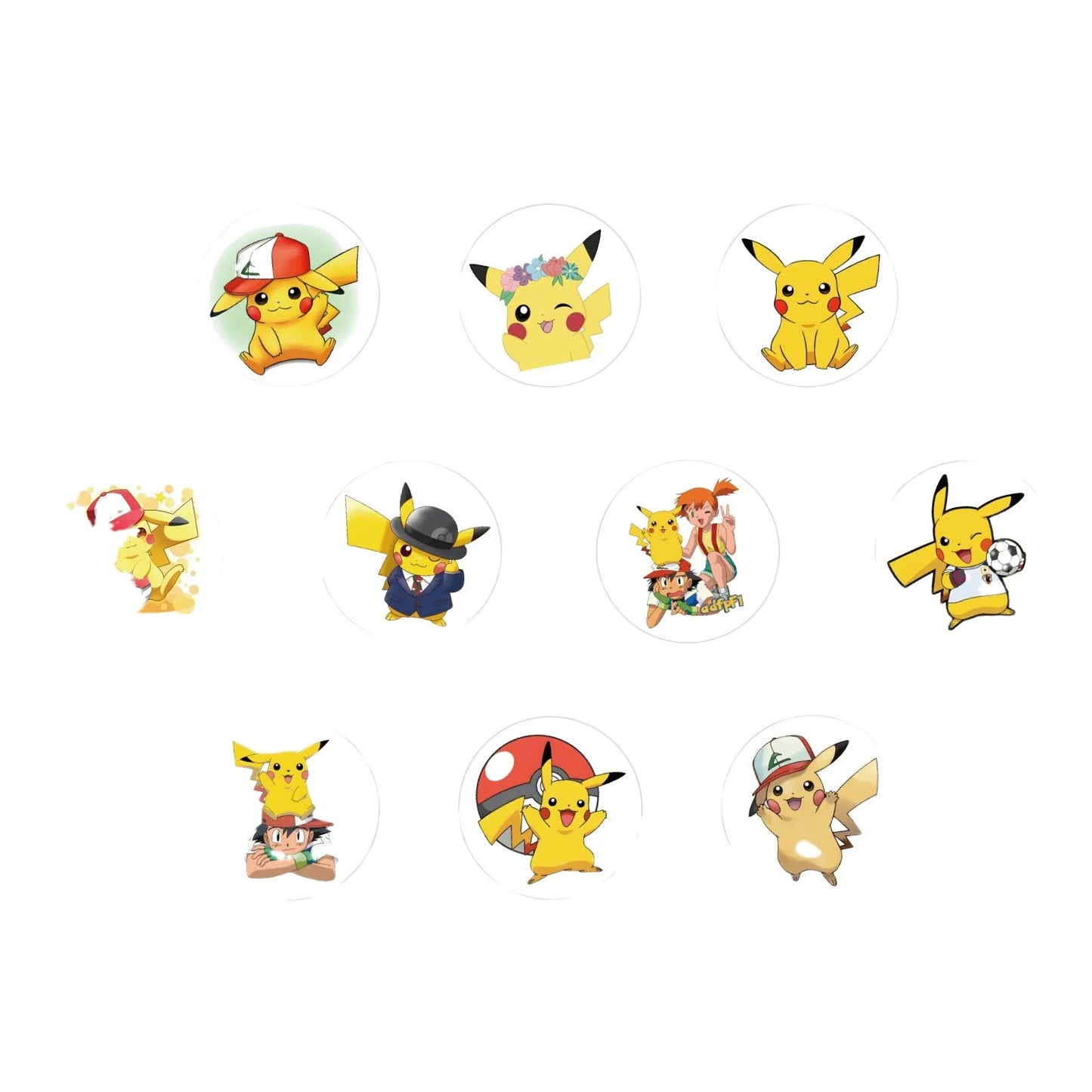 500/2000pcs Pokemon Pikachu Sealing Stickers Cute Cartoon Anime Stickers Round Diy Decor Album Diary Label Graffiti