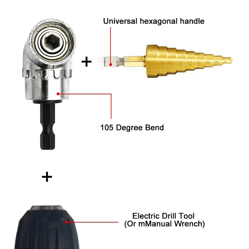 Bending Screwdriver Joint Black Hexagonal Handle Conversion Connect Rod 1/2 Square Head 3/8 Sleeve 1/4 Electric Tool Accessorie