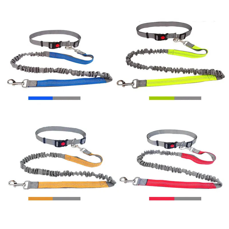 Adjustable Hand Free Dog Leash for Dog Pet Walking Running Jogging Dog leashes Waist Belt Chest Strap Traction Rope pet collars