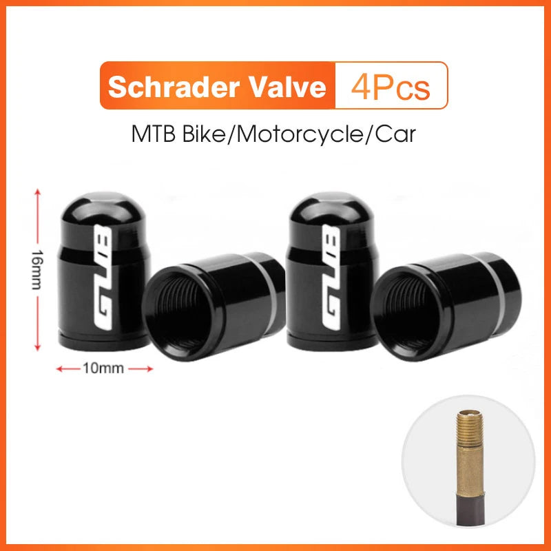 2pcs GUB Aluminum CNC Bicycle Tire Valve Cap MTB Road Bike Tube Tyre Gas Nozzle Cover for AV FV Schrader Presta Valve Dustproof