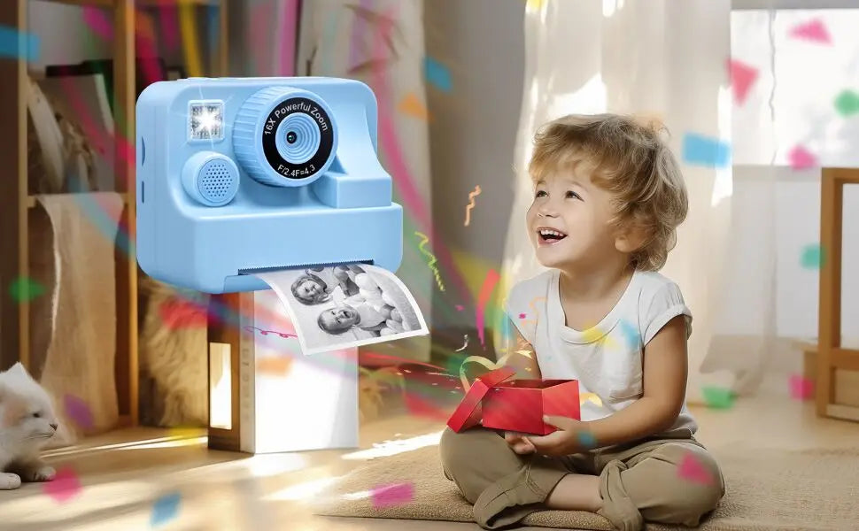 Children'sinstant printing camera,children's video photography, digital camera, toy, mini printer, boys and girls' birthdaygifts