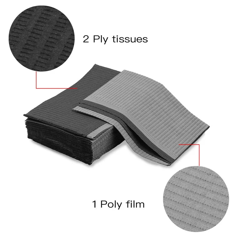 125/50/20Pcs Black One-time Tattoo Cleaning Wipes Pad Disposable Dental Piercing Bibs Waterproof Sheets Paper Tattoo Accessories