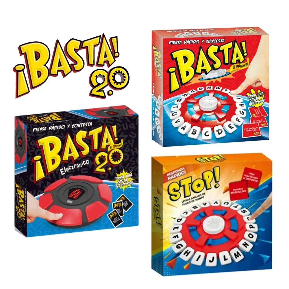 Basta2.0 Children's Educational Board game Spanish Crazy Alphabet Parent-child Interactive Turntable Toy Family game (en inglés)