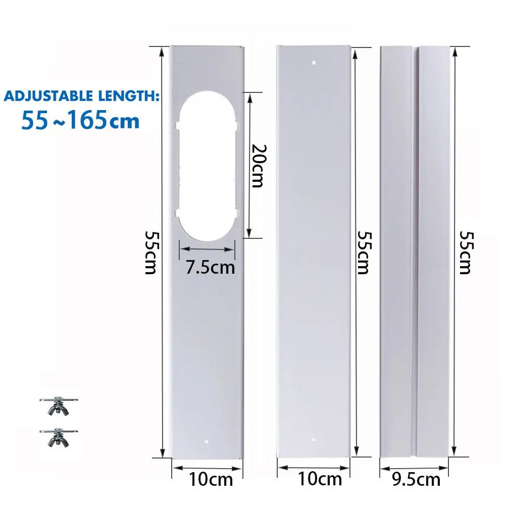 2/3PCS Portable Air Conditioner Window Kit Slide Plate Adjustable  Adaptor Wind Shield Exhaust Hose Tube Connector Accessories