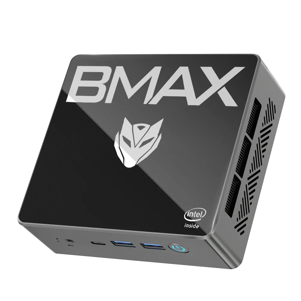 BMAX B4 Plus Mini PC Windows 11 PC Intel N100 16GB DDR4 512GB SSD 2*HDMI 1*Type-C Supports 4K@60Hz 750MHz Intel UHD Graphics