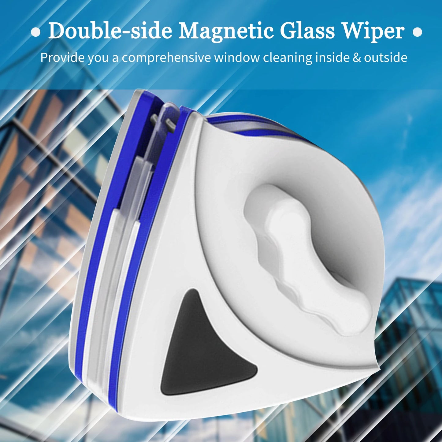 2024 New 3-8mm Magnetic Glass Window Cleaning Tool Automatic Water Discharge Double-layer Wiper Household Special Window Cleaner