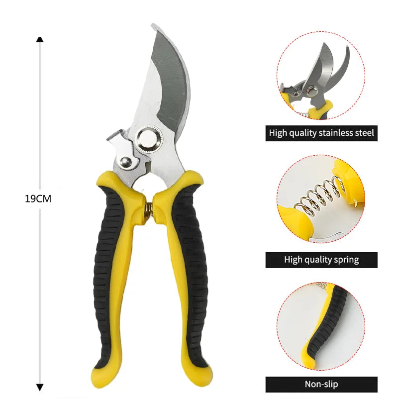 1Pcs Pruner Garden Scissors Professional Sharp Bypass Pruning Shears Tree Trimmers Secateurs Hand Clippers Garden Beak Scissors