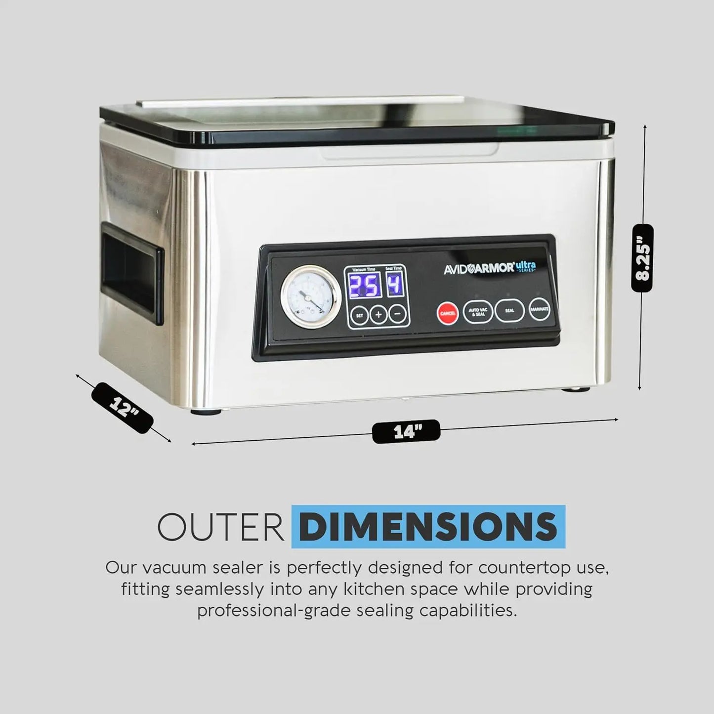 Chamber Vacuum Sealer Machine USV20 Ultra Series for Wet Foods, Meat Vacuum Packing Machine, Compact