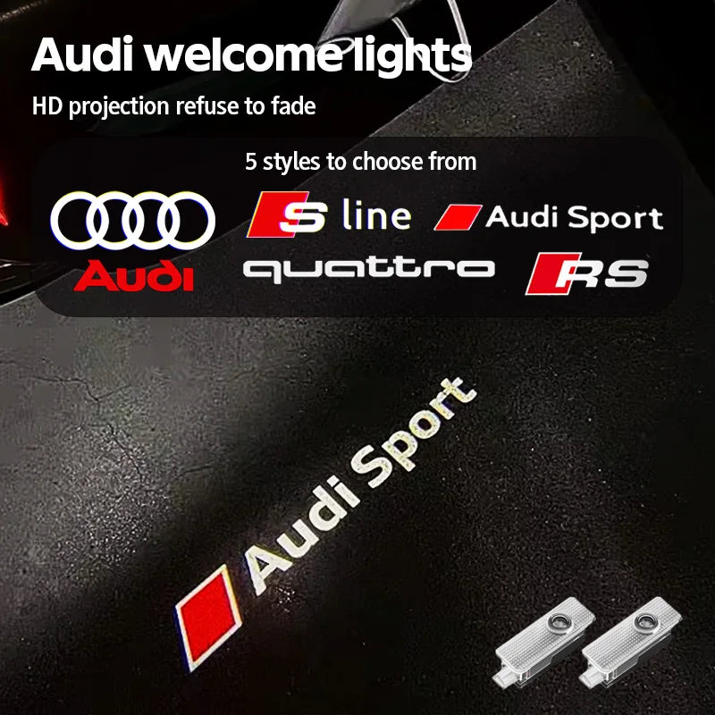 Car Door Welcome Light Led HD Projector Lamp For Audi SLINE QUTTRO RS Q3 Q7 S3 S4 S5 S6 S8 A3 A4 B8 8P 8V A6 C7 A5 Q5 B7 B6 B9