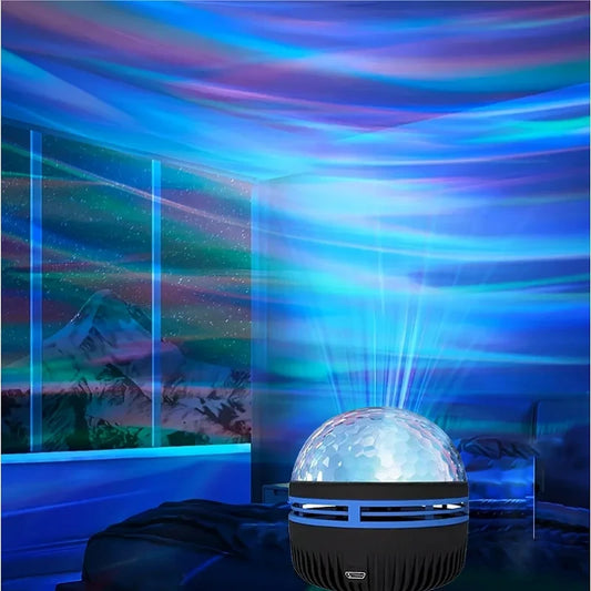 1pc Starry Projector Light With 7 Color Patterns & Remote Control, Polar Projector Night Light For Bedroom Atmosphere