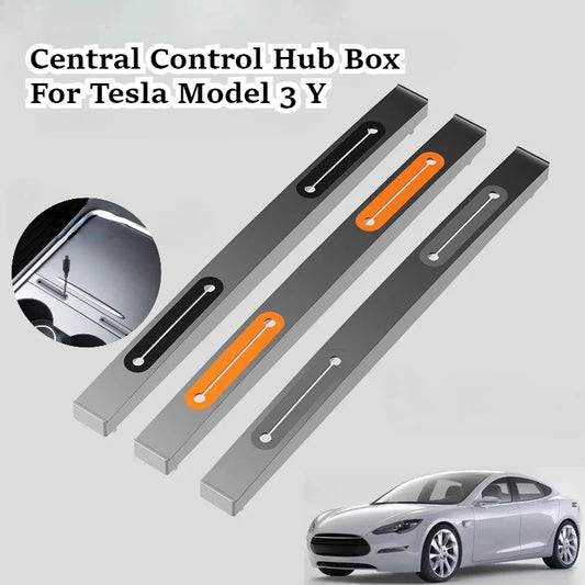 Central Control Hub Box for Tesla Model 3 Y Phone Charging Cable Clip Center Console Docking Station USB Hub Cable Organizer Box