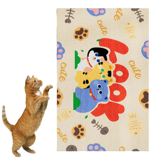 Cat Scratchers for Indoor Cats Cartoon Adhesive Scratching Pad Cute Scratching Board Wear-Resistant Scratching Mat for Grinding