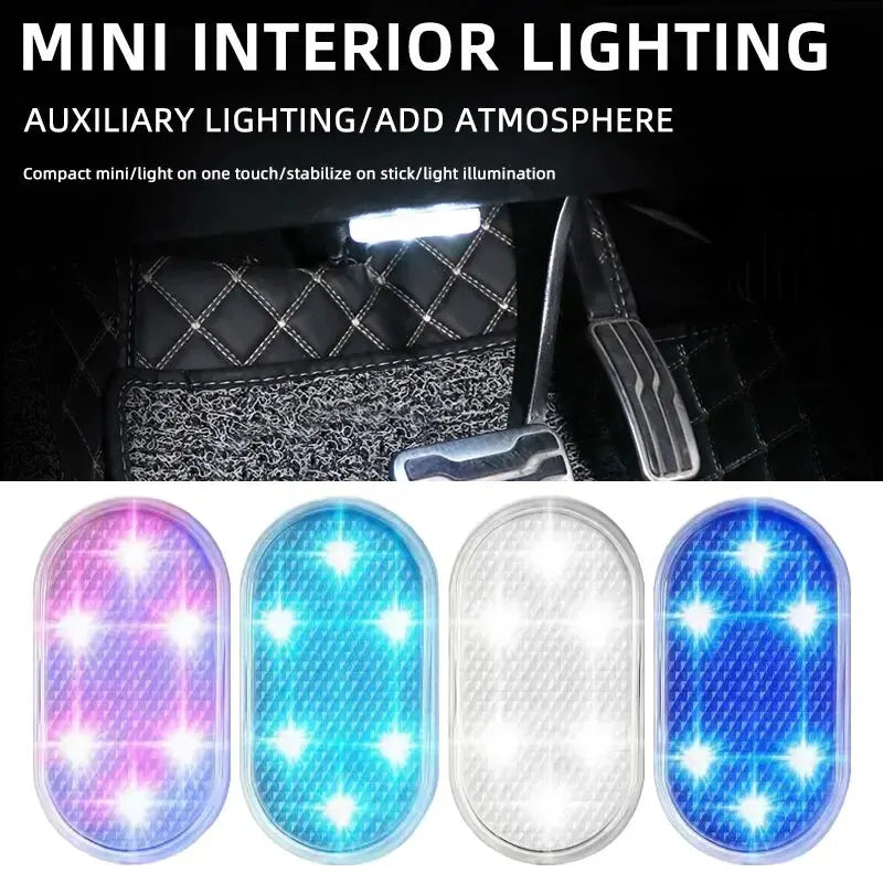 Car Interior Dome Light Finger Touch Sensor Mini LED Reading Lamp Car Roof Magnets USB Charging Atmosphere Lamp