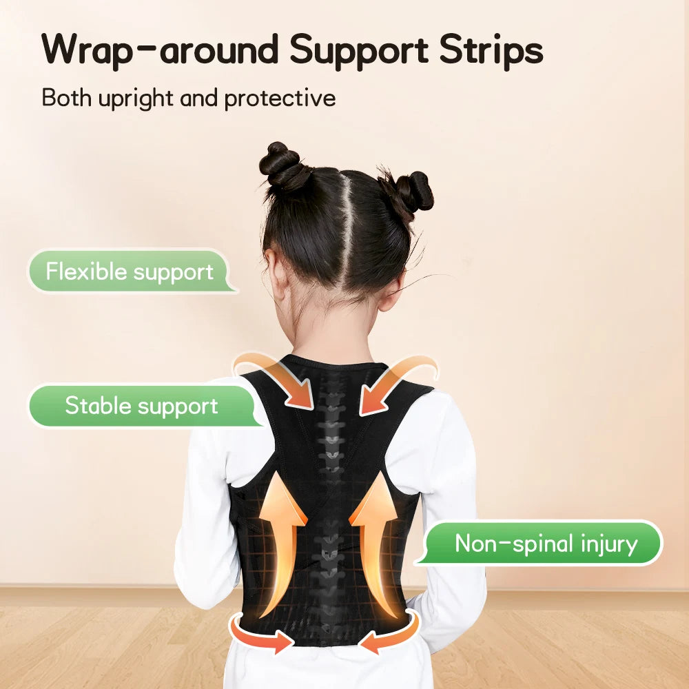 Babaka Child Posture Corrector Back Support Belt Comfortable Adjustable Back Brace Correct Hunchback Relieve Shoulder Back Pain