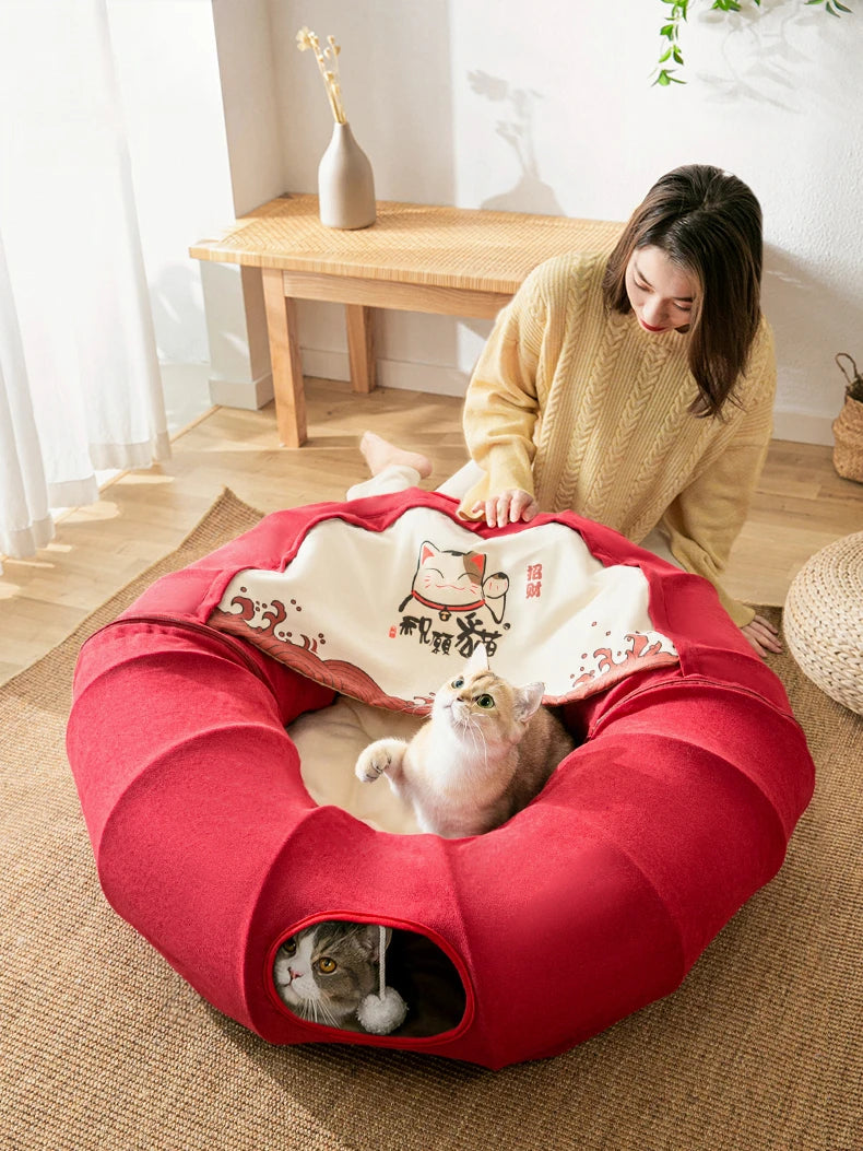 Cat Nest Tunnel Donut Cat a Facility for Children to Bore Tunnel Pet Supplies