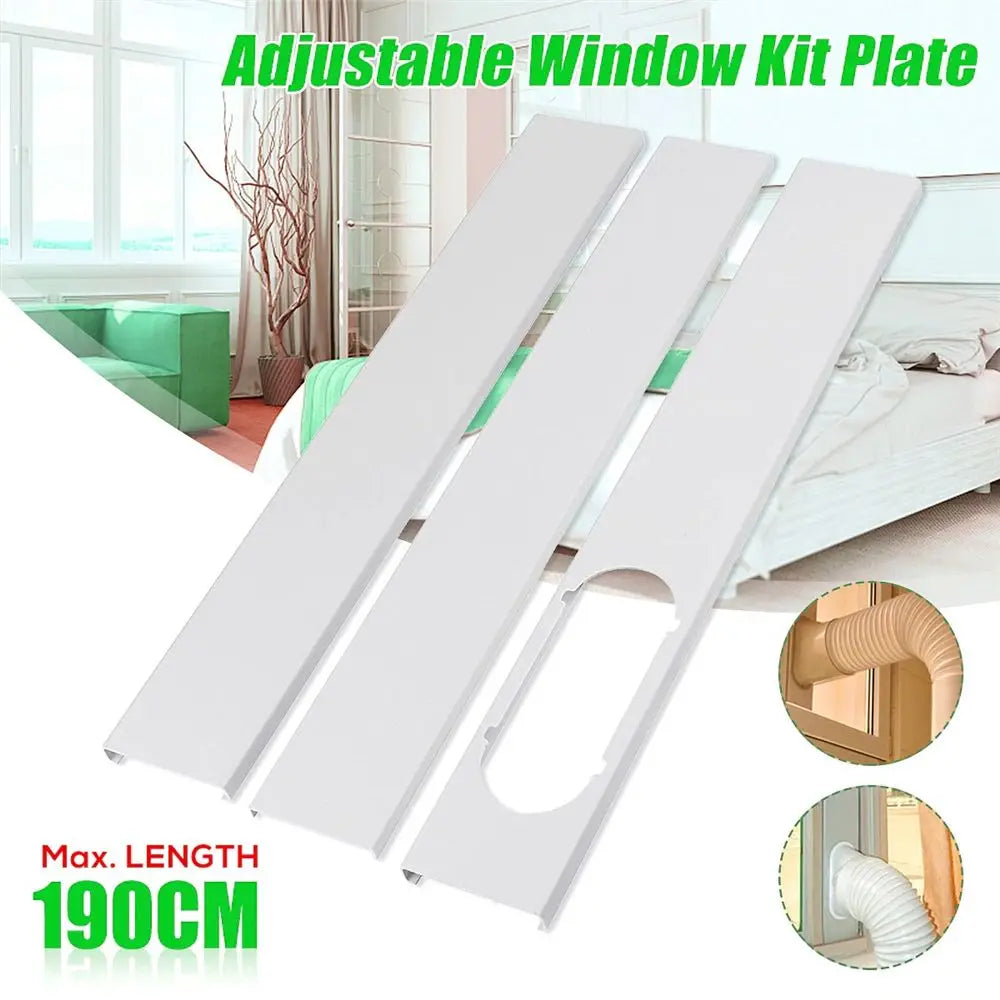 2/3PCS Portable Air Conditioner Window Kit Slide Plate Adjustable  Adaptor Wind Shield Exhaust Hose Tube Connector Accessories