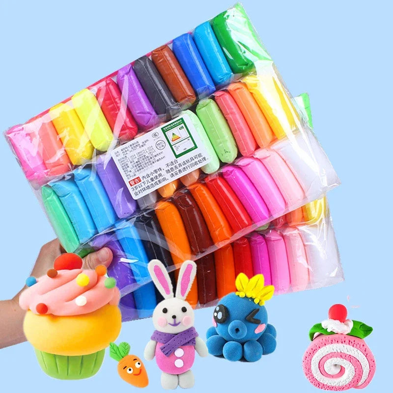 36 Color Super Light Clay Air Dry Polymer Modelling Clay with 3 Tools Soft Creative Educational Slime DIY Toys for Kids Gifts