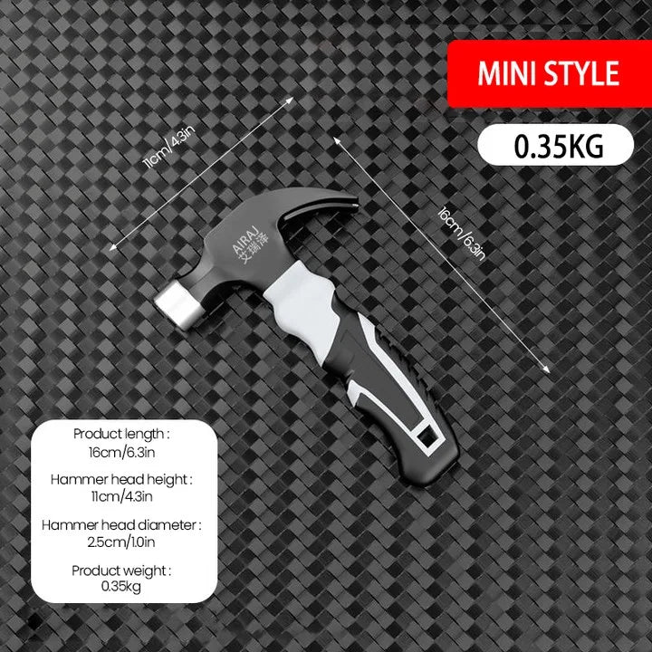 AIRAJ Multifunctional Mini Claw Hammer, Anti Slip And Shockproof Hammer, Professional Grade,Magnetic Woodworking Manual Tool