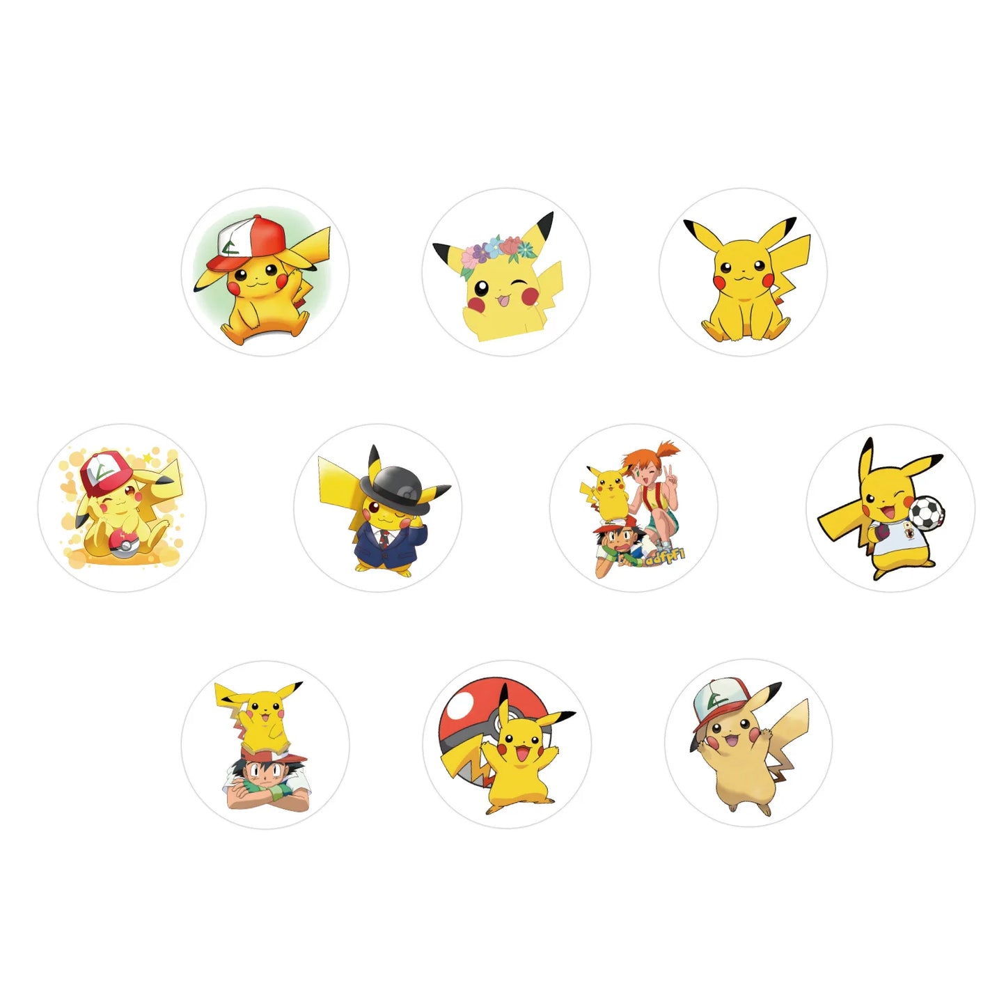 500/2000pcs Pokemon Pikachu Sealing Stickers Cute Cartoon Anime Stickers Round Diy Decor Album Diary Label Graffiti