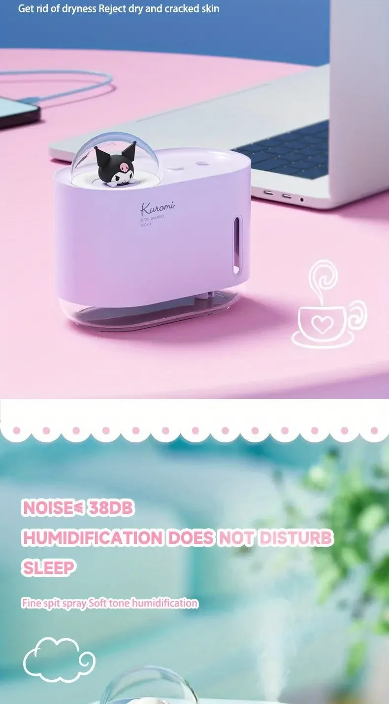 Cinnamoroll Kuromi Space Capsule Humidifier Small 10oz Desktop Mini Hydration Instrument Cute Style Mini Portable Support USB Si