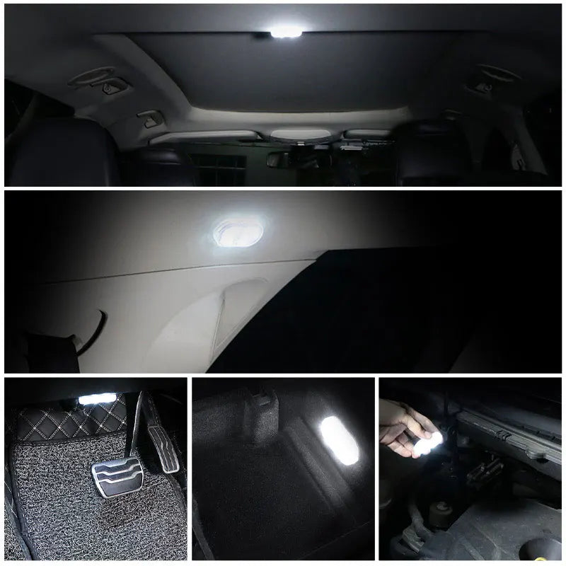 Car Interior Dome Light Finger Touch Sensor Mini LED Reading Lamp Car Roof Magnets USB Charging Atmosphere Lamp