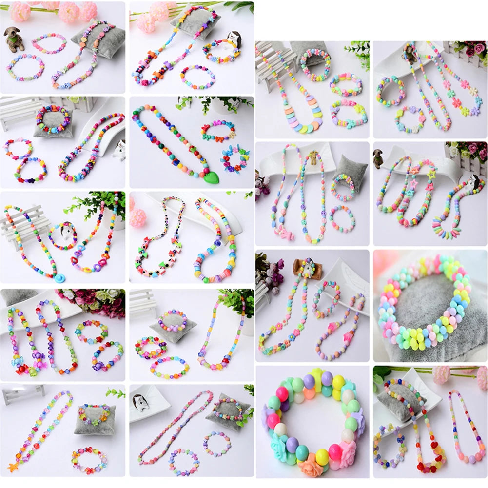 500pcs DIY Handmade Beaded Children's Toy Creative Loose Spacer Beads Crafts Making Bracelet Necklace Jewelry Kit Girl Toy Gift