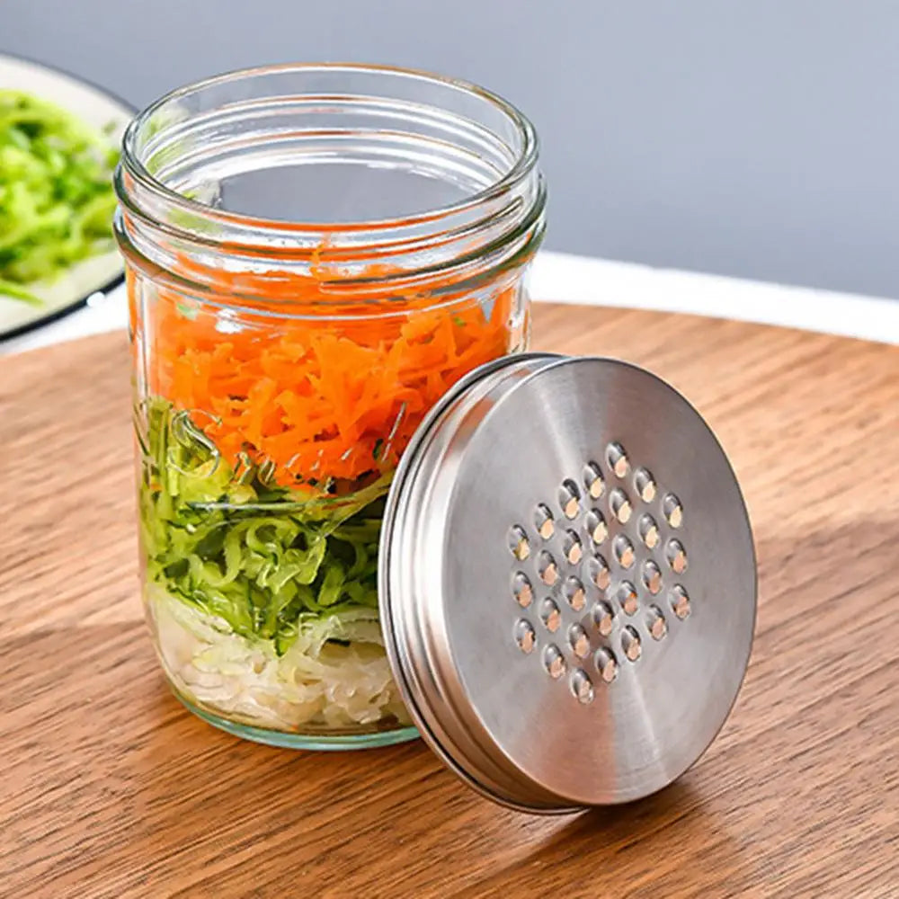 Cheese Grater Lid For Mason Jar Kitchen Mason Jar Grater Lid Rust-Proof Carrot Grater Wear-Resistant Cheese Shredder For Carrots