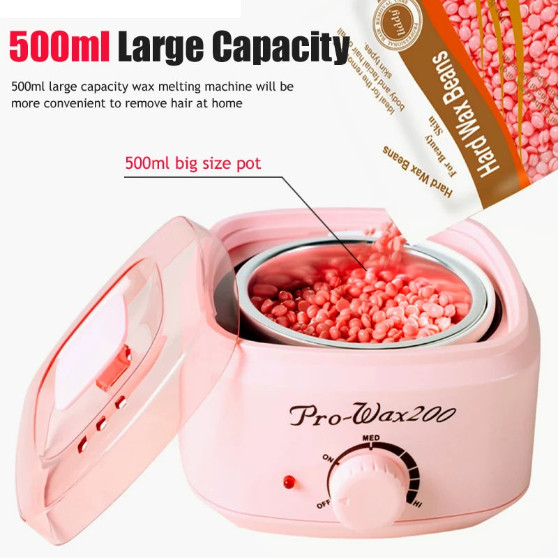 200ml-500ml Wax Heater Warmer Hair Removal Machine For Hand Foot Body SPA Epilator Paraffin Wax Pot +200g Wax Beans+Wood Sticks