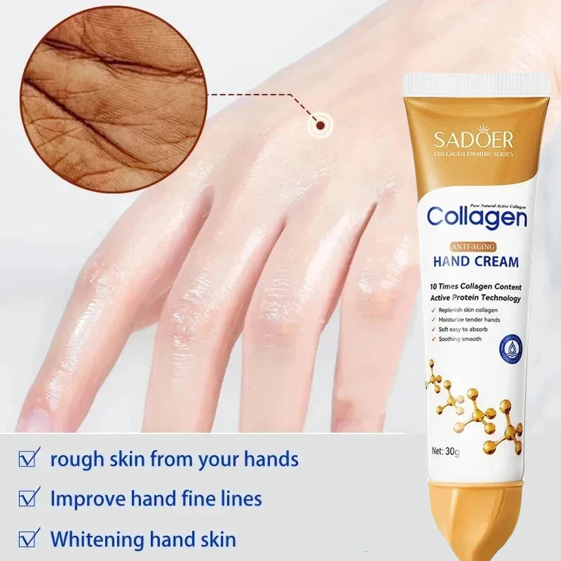 Collagen Anti-wrinkle Hand Cream Anti Crack Drying Repair Serum Fade Fine Lines Exfoliating Whiten Moisturizing Korean Skin Care