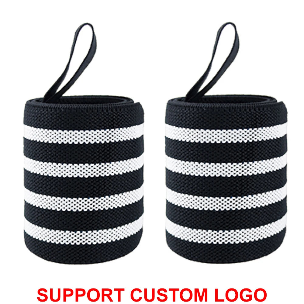 1 Pair Wristband Wrist Support Brace Straps Extra Strength Weight Lifting Wrist Wraps Bandage Fitness Gym Training Custom Logo