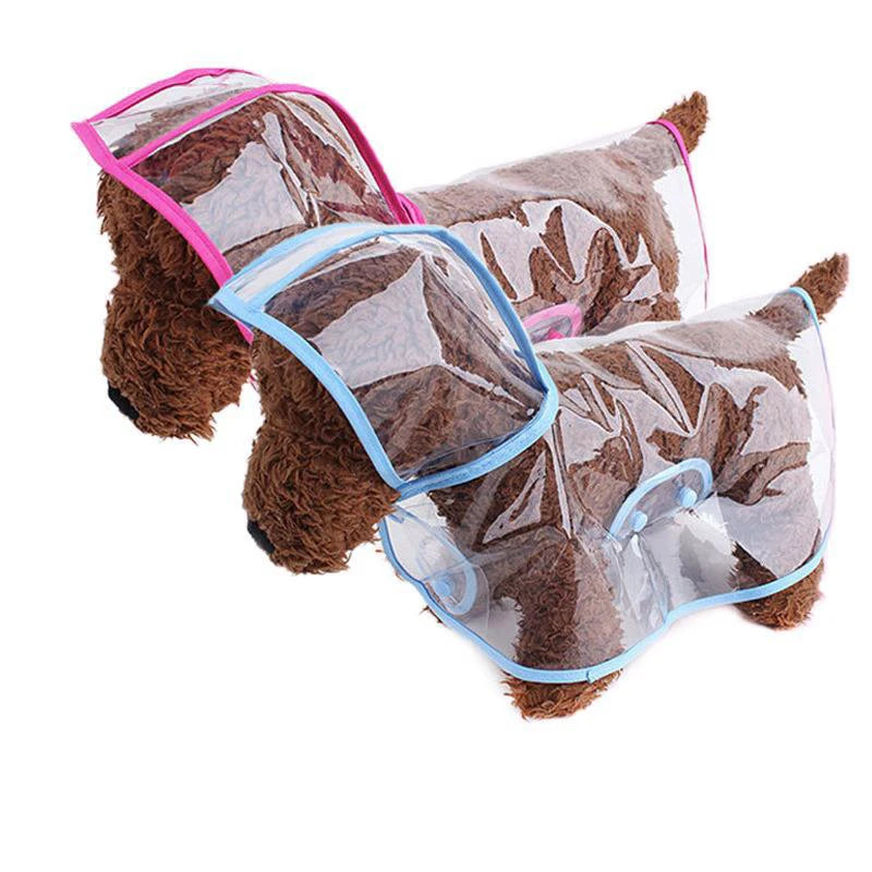 1PC Waterproof Dog Coat Rain Jacket Pet Clothes Puppy Raincoat Transparent Hoody Clothing for Dogs