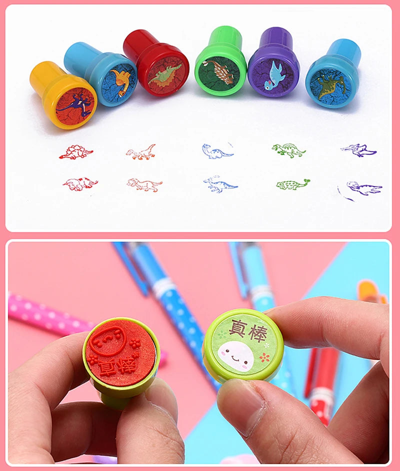 Assorted Stamps for Kids Self-Ink Teacher Stamps Party Favor Children Treasure Box Prize Classroom Easter Egg Stuffers Toys Gift