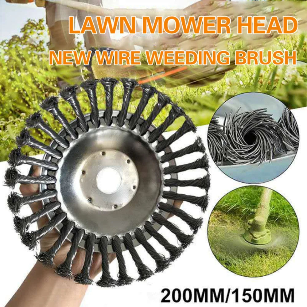 6/8/10 Inch Weed Brush Cutter Head Lawn Mower Universal Grass Trimmer Head Steel Wire Wheel Brush Disc Garden Trimmer Heads