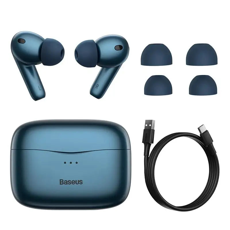 Baseus SIMU S2 Earphones True Wireless Bluetooth 5.0 Headphones TWS ANC Earbuds Active Noise Cancellation Fone Headset Gamer Pro