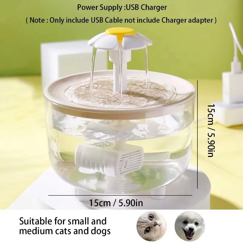 Constant temperature heating USB wood texture 1L mini cat fountain pet water dispenser with automatic circulation filter