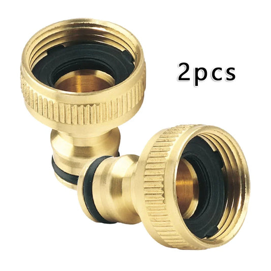 2Pcs 3/4" To 1/2" Thread Connector Faucet Hose Tap Water Adapter Quick Connector Water Pipe Fittings Home Replacement Accessory