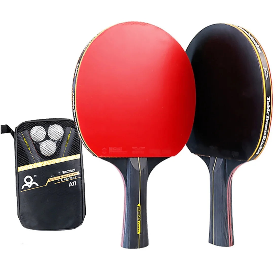 6 Star Table Tennis Racket 2PCS Professional Ping Pong Racket Set Pimples-in Rubber Hight Quality Blade Bat Paddle with Bag